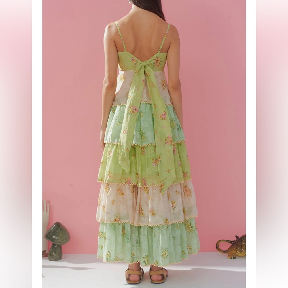 Alemais - Clementine Tiered Dress Multi Pastel Floral - size AUS 12 or US 8 - Picture 3 of 16